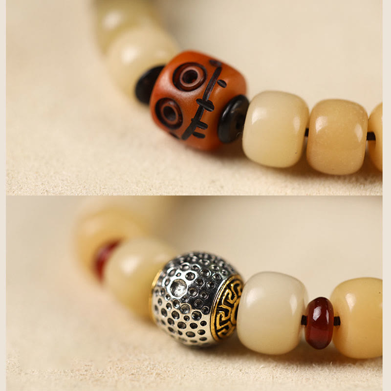 Nimara Ritual Natural Bodhi Seed The Lord of the Corpse Forest Om Mani Padme Hum Wisdom Bracelet