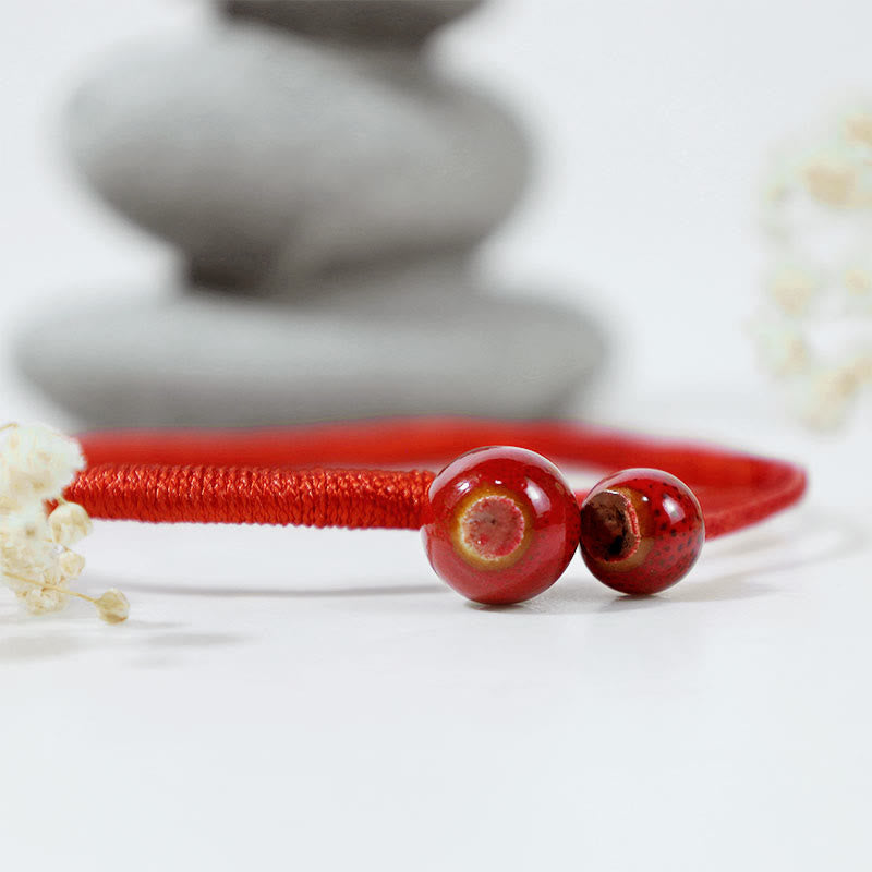 Nimara Ritual FengShui Lucky Red String Ceramic Bracelet
