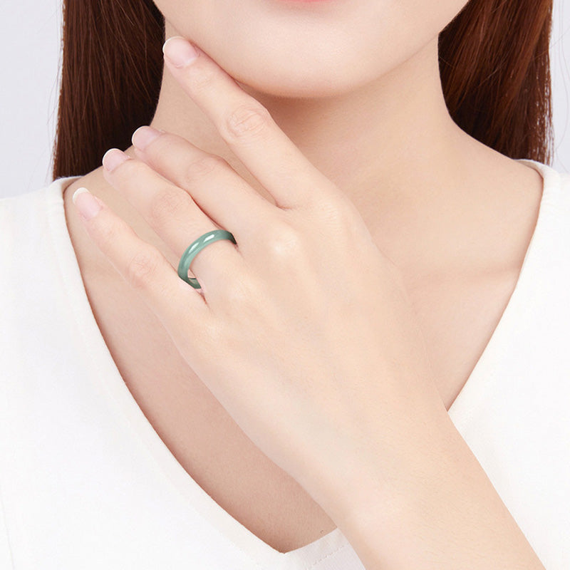 Nimara Ritual Natural Jade Prosperity Protection Ring