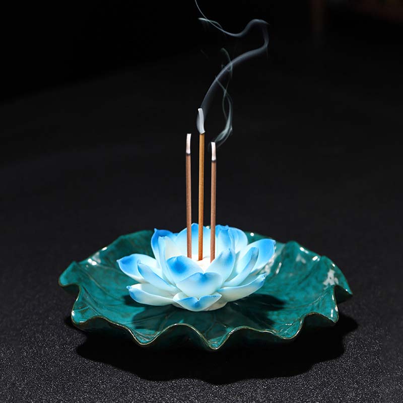 Nimara Ritual Tibetan Lotus Blessing Incense Burner Decoration