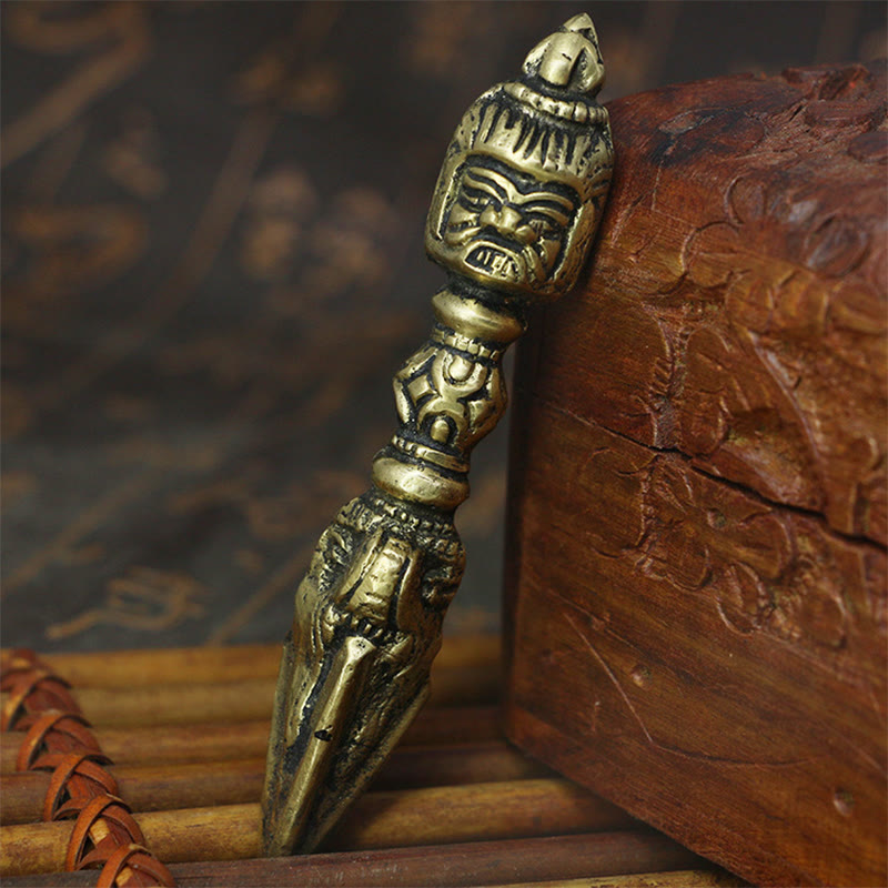 Nimara Ritual Handmade Nepal Small Vajra Dorje Engraved Enlightenment Copper Decoration