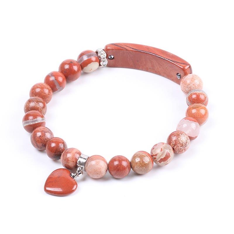 Nimara Ritual Natural Quartz Love Heart Healing Beads Bracelet