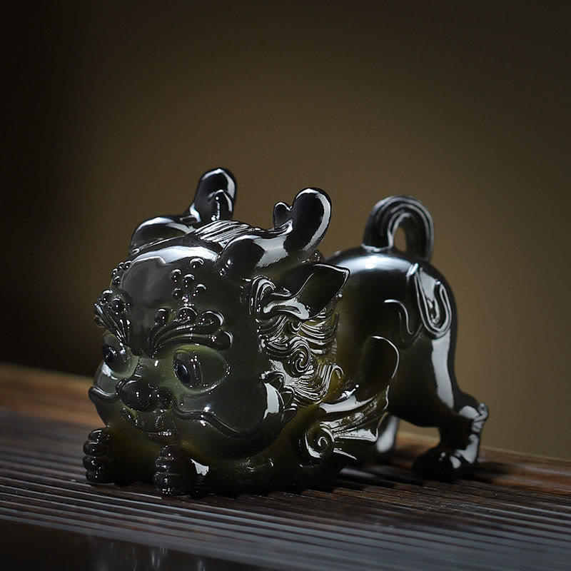 Nimara Ritual Color Changing Small PiXiu Ingot Resin Tea Pet Wealth Home Figurine Decoration