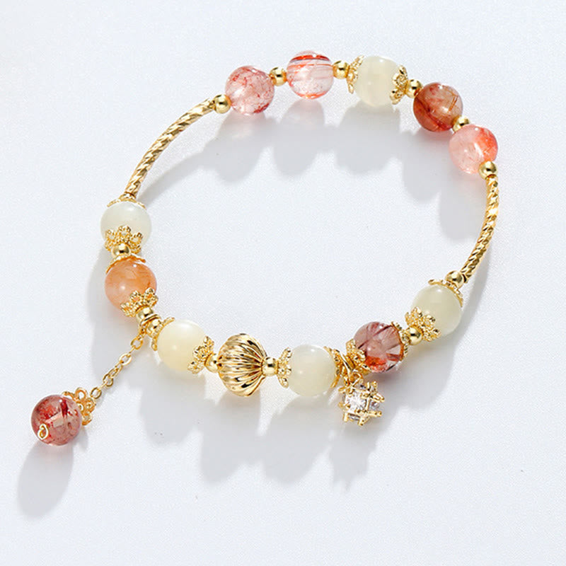 Nimara Ritual Colorful Rutilated Quartz Cat Eye Zircon Auspiciousness Bead Bracelet