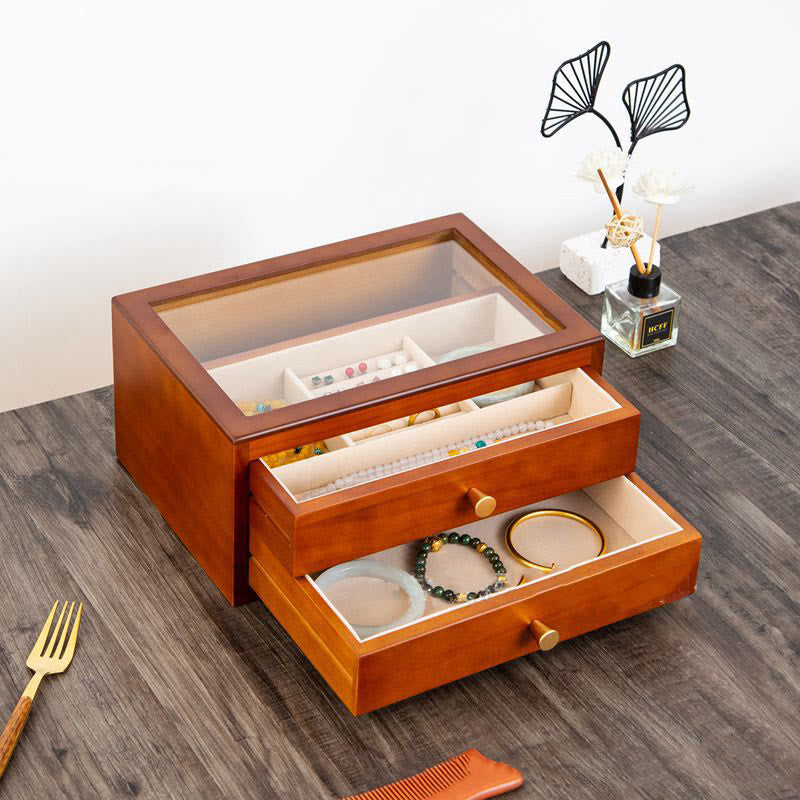 Nimara Ritual Retro Solid Wood Jewelry Box Jewelry Storage Box With Drawer