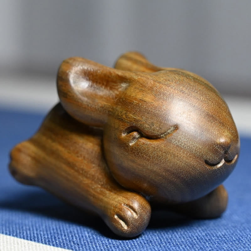 Nimara Ritual Green Sandalwood Small Mini Cute Rabbit Bunny Peace Decorations