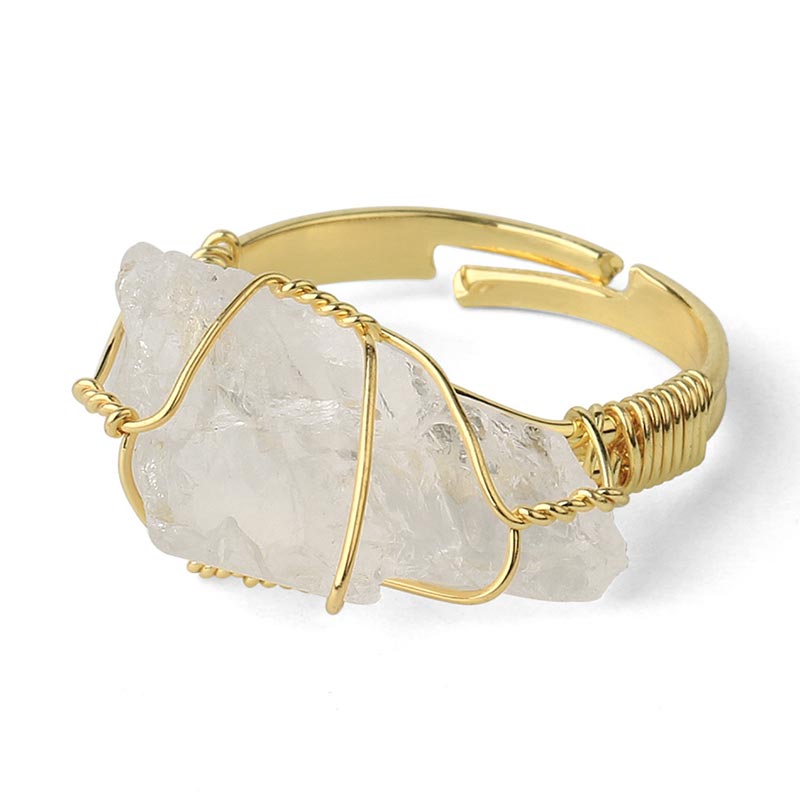 Nimara Ritual Natural Crystal Gemstone Amethyst Adjustable Ring