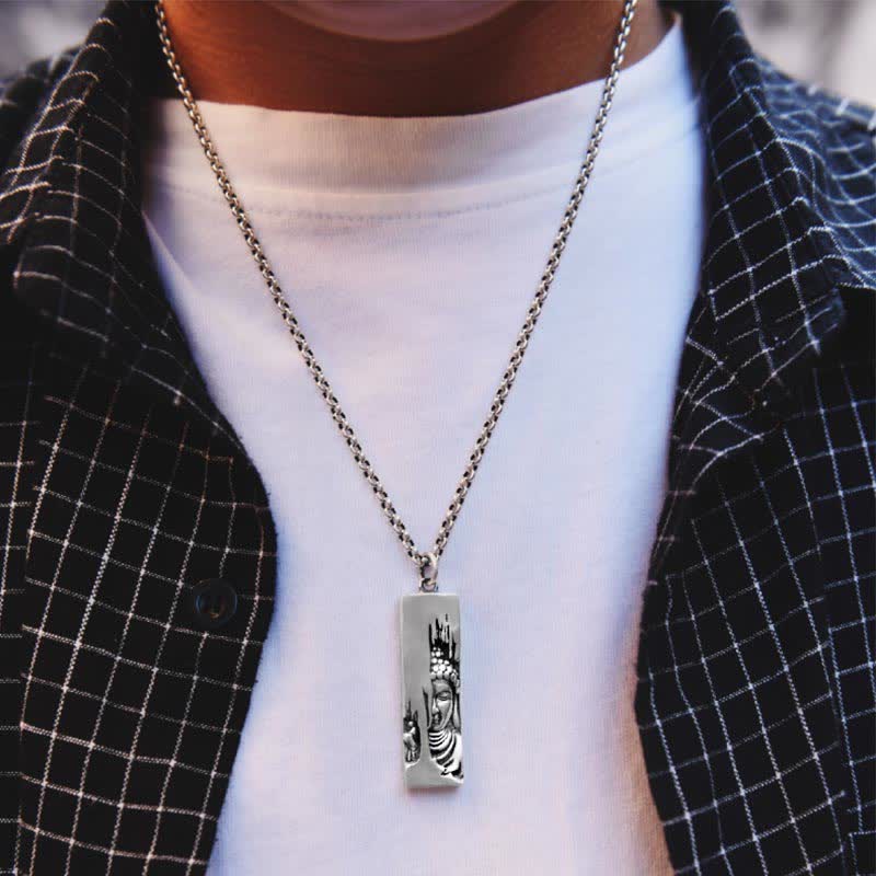Nimara Ritual Tathagata Buddha Strength Protection Amulet Lucky Vintage Style Pendant Necklace
