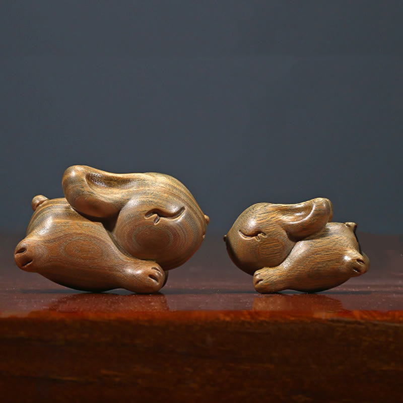Nimara Ritual Green Sandalwood Small Mini Cute Rabbit Bunny Peace Decorations