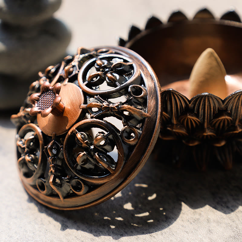 Nimara Ritual Tibetan Lotus Shaped Purify Incense Burner