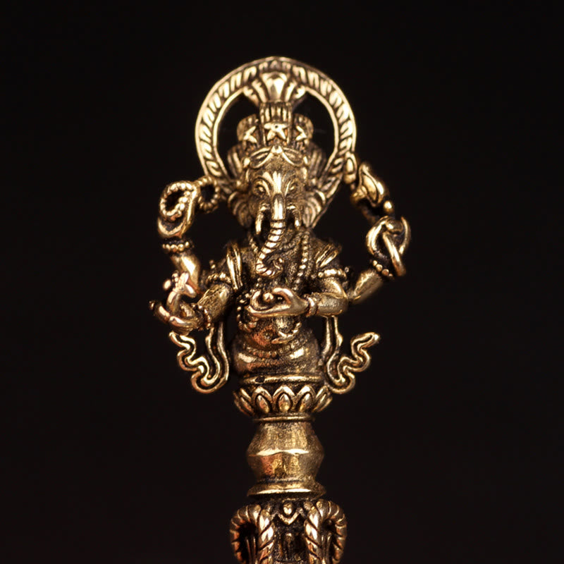 Nimara Ritual Tibetan Ganesh Ganpati Elephant God of Wealth Dorje Vajra Spiritual Power Necklace Pendant