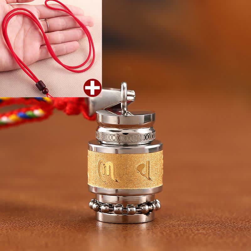 Nimara Ritual Tibet Om Mani Padme Hum Shurangama Mantra Titanium Steel Wisdom Amulet Necklace Pendant