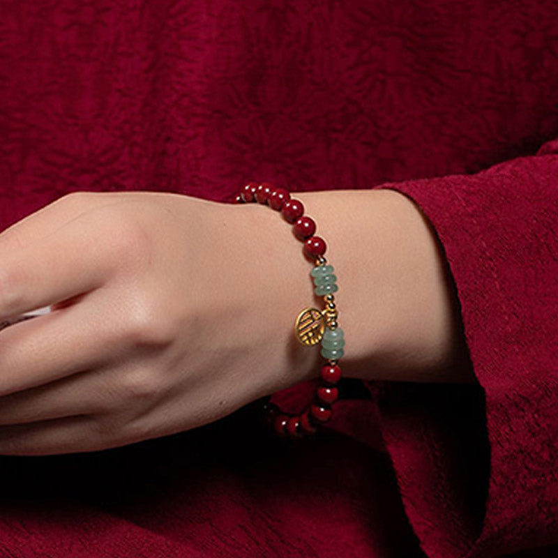 Nimara Ritual Cinnabar Green Aventurine Luck Blessing Bracelet