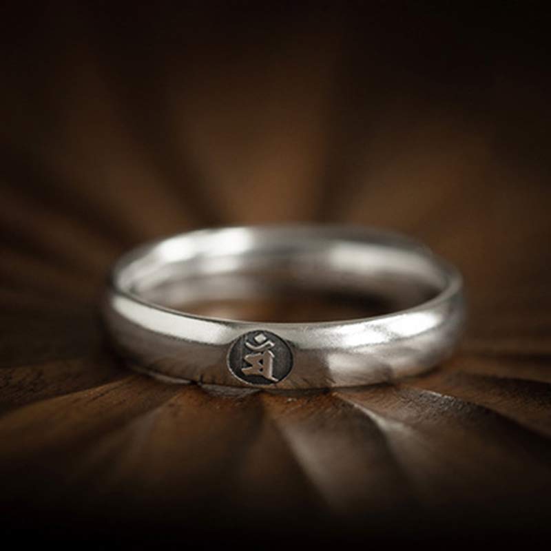 Nimara Ritual 925 Sterling Silver Chinese Zodiac Natal Buddha Blessing Couple Ring