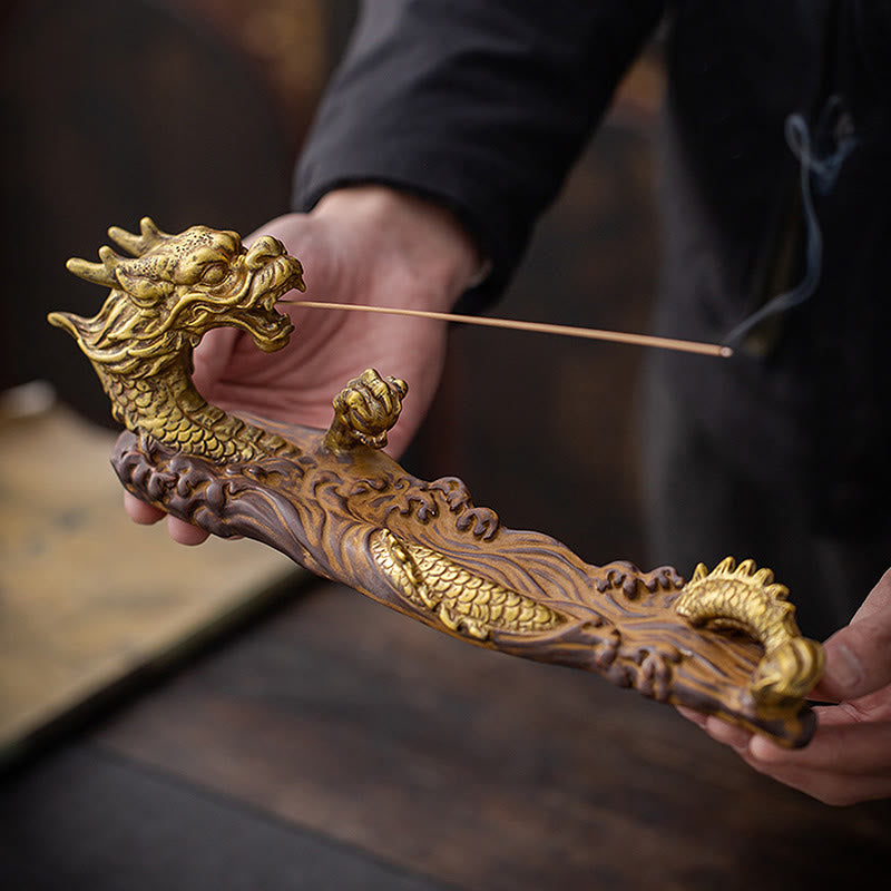 Nimara Ritual Dragon Protection Ceramic Stick Incense Burner Decoration