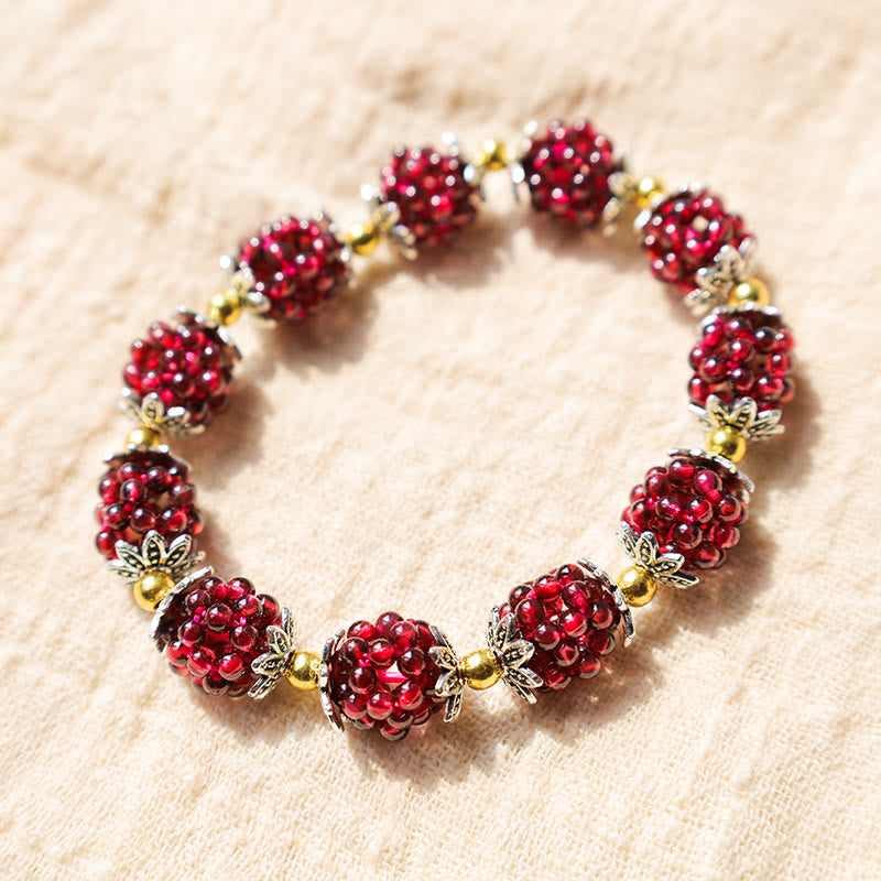 Nimara Ritual "All the best for Vitality and Passion" Garnet Bracelet Includes Gift Message Card