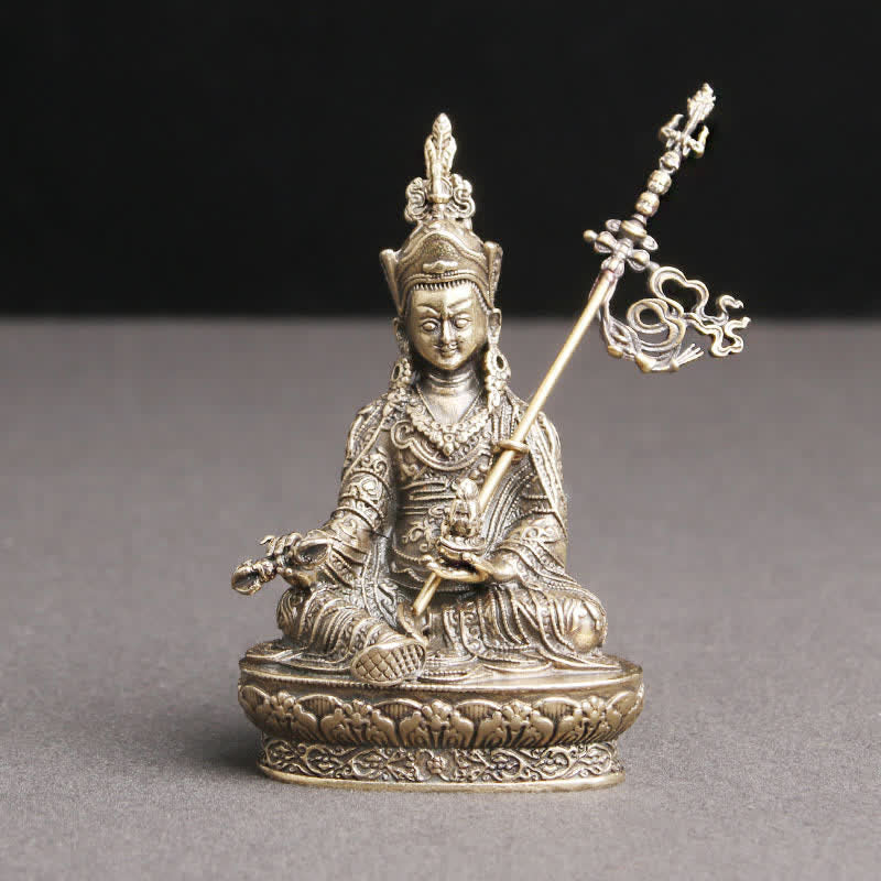 Nimara Ritual Padmasambhava Buddha Figure Serenity Copper Statue Decoration Temple Ornament