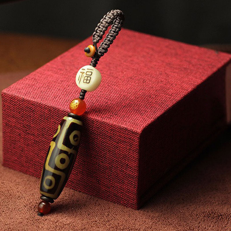 Nimara Ritual Tibetan Nine-Eye Dzi Bead Wealth Decoration
