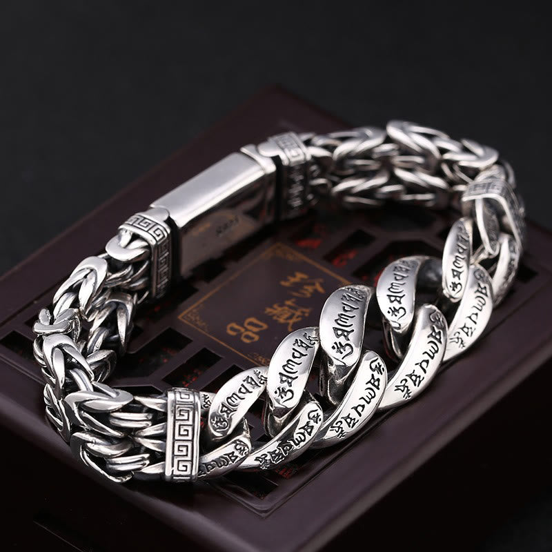 Nimara Ritual Om Mani Padme Hum Engraved Peace Purity Bracelet