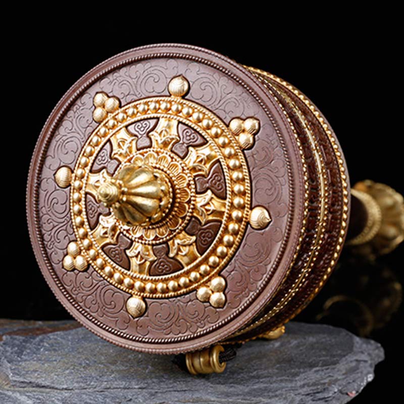 Nimara Ritual Tibetan Prayer Wheel Six True Words Copper Balance Decoration