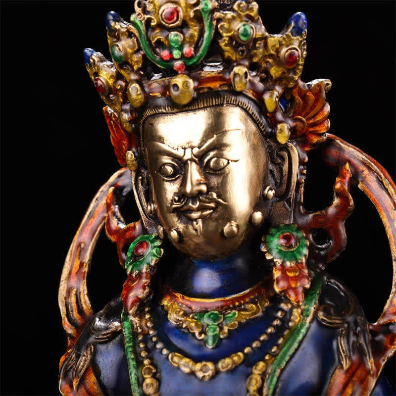 Nimara Ritual Yellow Jambhala Bodhisattva Figurine Serenity Copper Statue Home Decoration
