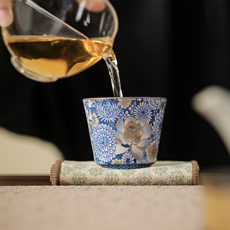 Nimara Ritual Lotus Chrysanthemum Plum Blossom Flower Teacup Kung Fu Tea Cup Teapot