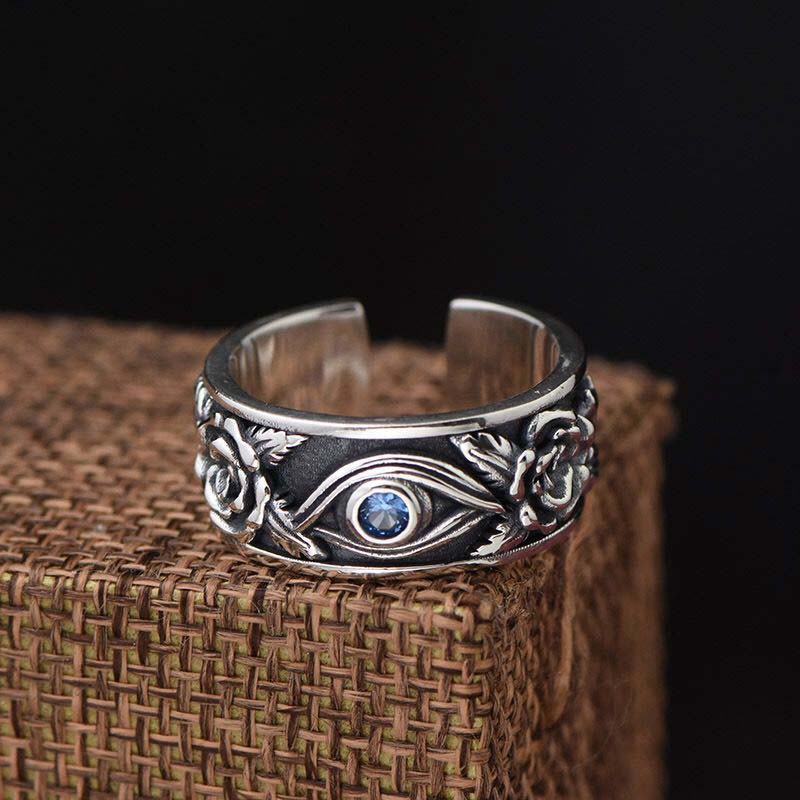 Nimara Ritual Eye Of Horus Crystal Protection Adjustable Ring