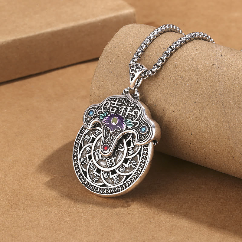Nimara Ritual Peony Flower Copper Coins Wealth Necklace Pendant