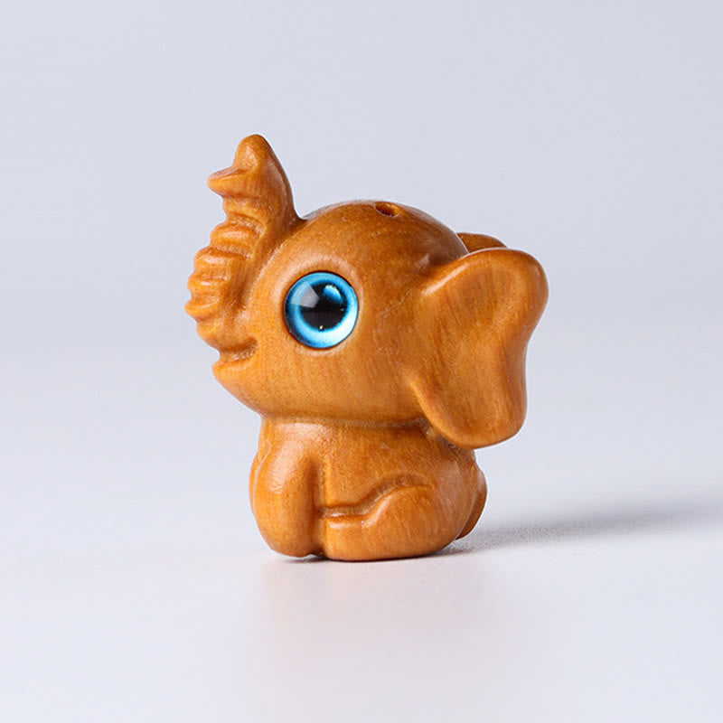 Nimara Ritual Sandalwood Small Leaf Red Sandalwood Green Sandalwood Lucky Mini Elephant Carved Protection Decoration