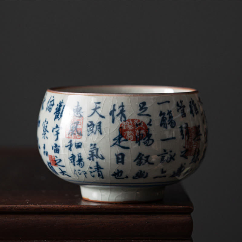 Nimara Ritual Mountain Landscape Lotus Orchid Pavilion Gathering Ceramic Teacup Kung Fu Tea Cup