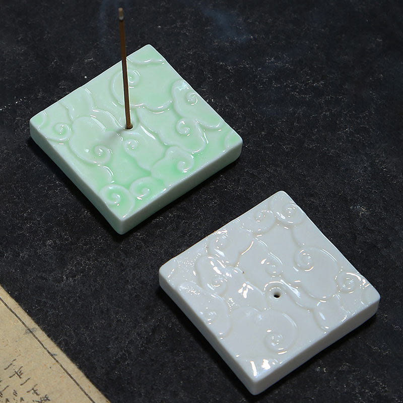 Nimara Ritual Mini Auspicious Clouds Design Healing Stick Ceramic Small Incense Burner Decoration
