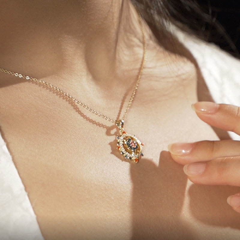 Nimara Ritual 925 Sterling Silver Lotus Flower Colorful Zircon New Beginning Necklace Pendant
