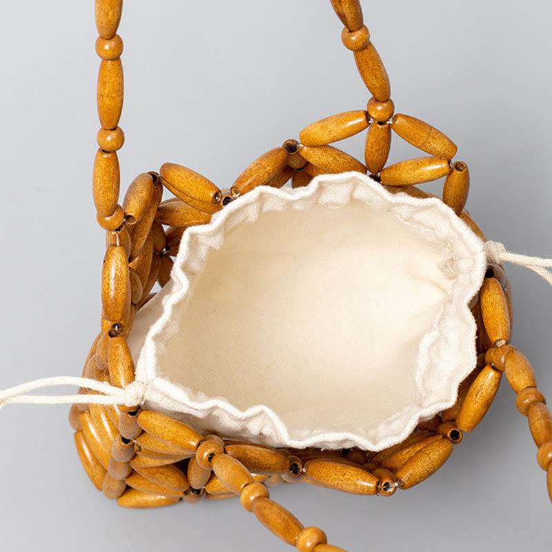 Nimara Ritual Hand-woven Mini Wooden Beads Handbag