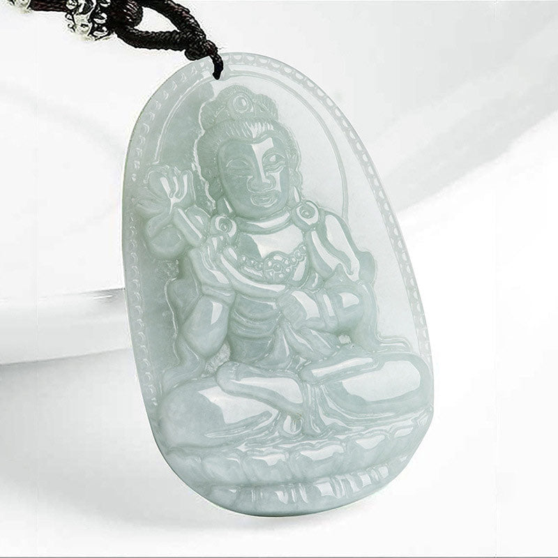 Nimara Ritual Chinese Zodiac Natal Buddha Jade Wealth Prosperity Necklace Pendant