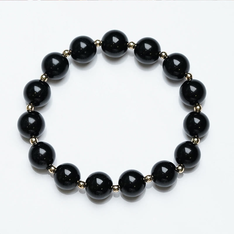 Nimara Ritual 2Pcs Black Onyx Bead Support Protection String Bracelet
