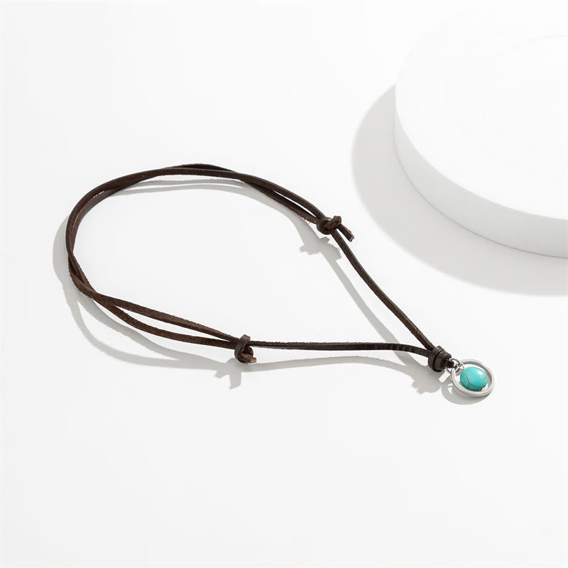 Nimara Ritual Round Turquoise Stone Protection Strength Necklace Pendant
