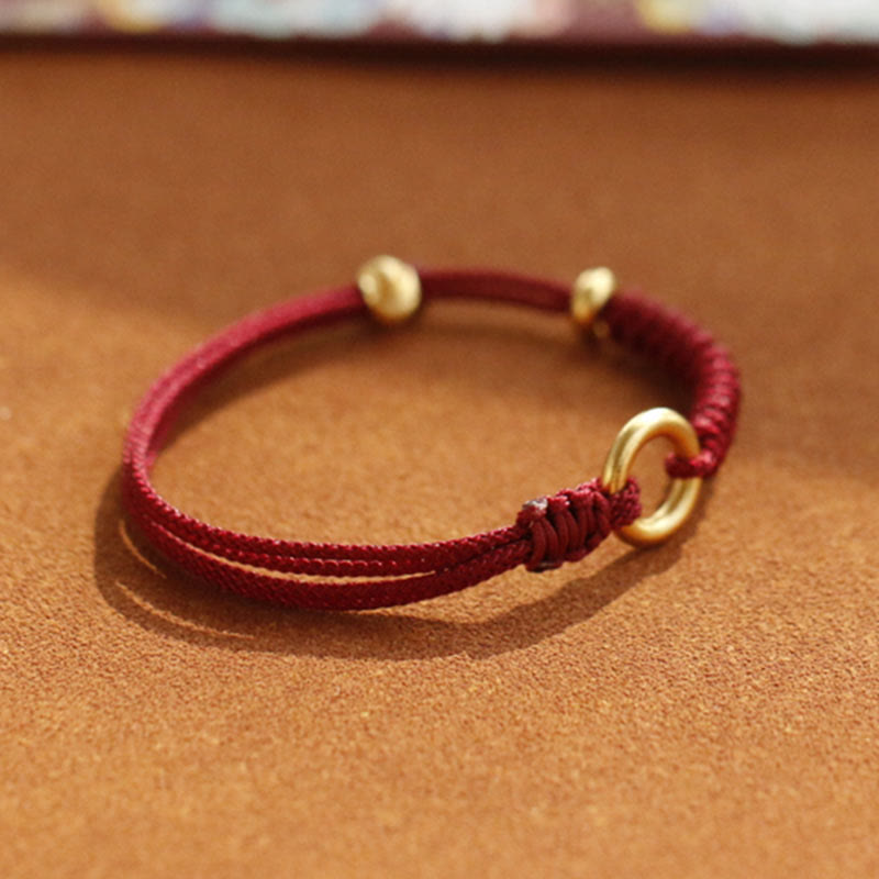 Nimara Ritual Alloy Peace Buckle Luck Red String Bracelet