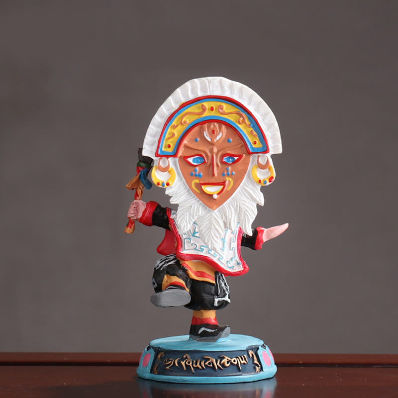 Nimara Ritual Tibetan Opera Face Mask Puppet Home Office Car Decoration Ornament