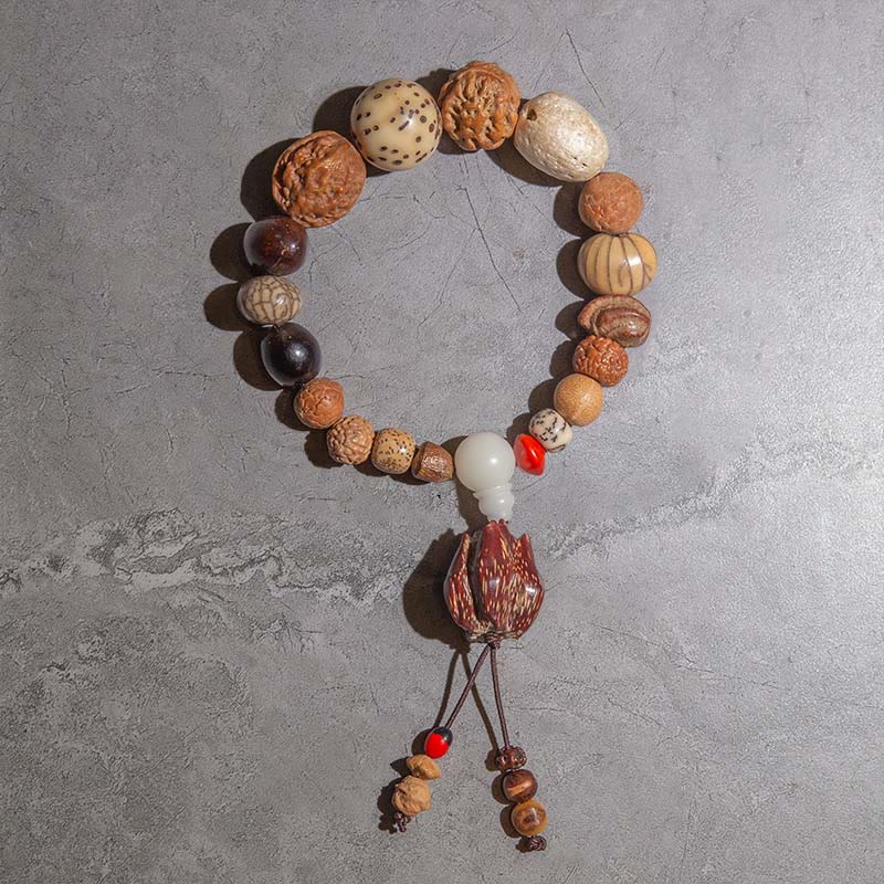 Nimara Ritual 108 Mala Beads Bodhi Seed Luck Wealth Bracelet Wrist Mala