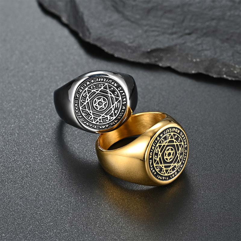 Nimara Ritual 12 Constellations of the Zodiac Star of David Protection Ring