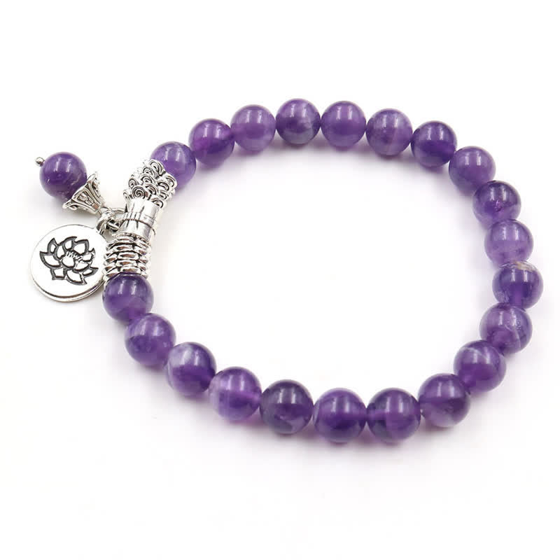 Nimara Ritual Amethyst Crystal Lotus Healing Balance Bracelet