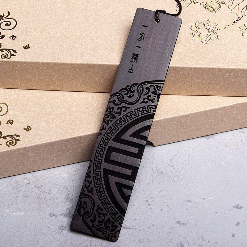 Nimara Ritual Zen Enlightenment Quotes Ebony Wood Small Leaf Red Sandalwood Bookmarks With Gift Box