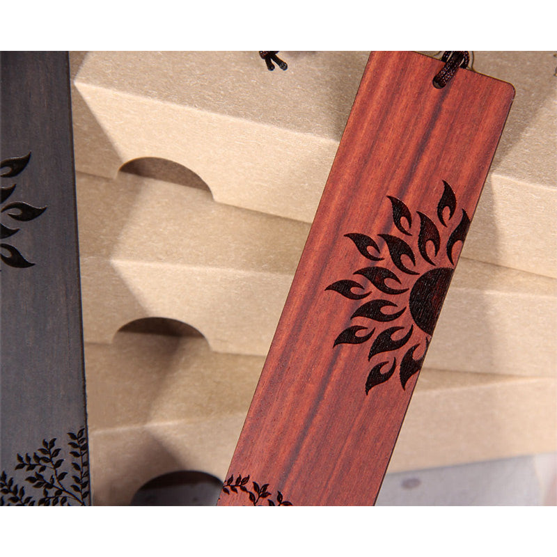 Nimara Ritual Sun Tree Ebony Wood Small Leaf Red Sandalwood Bookmarks With Gift Box