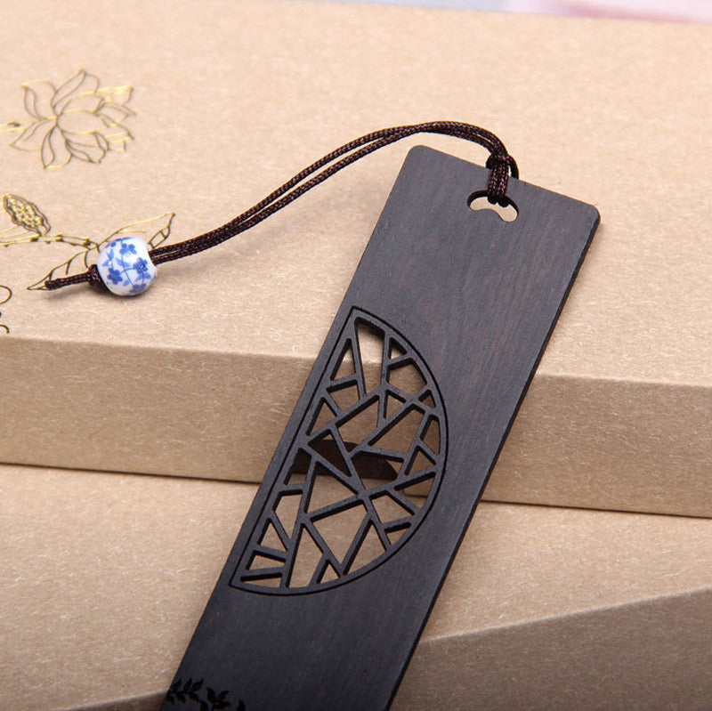 Nimara Ritual The Tree of Life Ebony Wood Small Leaf Red Sandalwood Bookmarks With Gift Box
