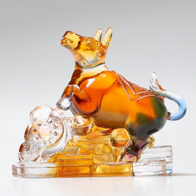 Nimara Ritual Year of the Dragon Handmade 12 Chinese Zodiac Liuli Crystal Art Piece Protection Home Office Decoration