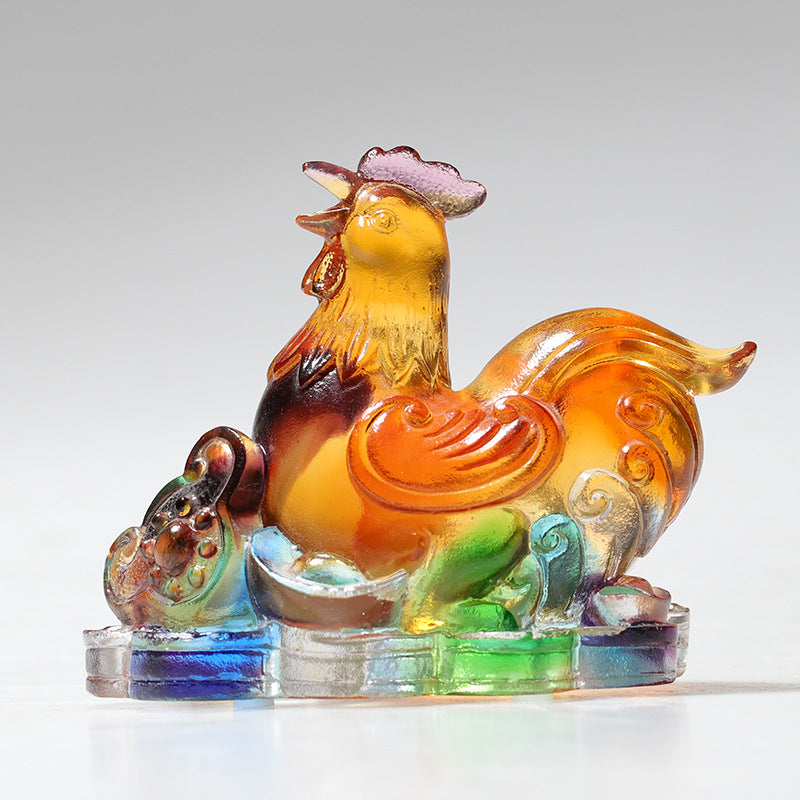 Nimara Ritual Year of the Dragon Handmade 12 Chinese Zodiac Liuli Crystal Art Piece Protection Home Office Decoration