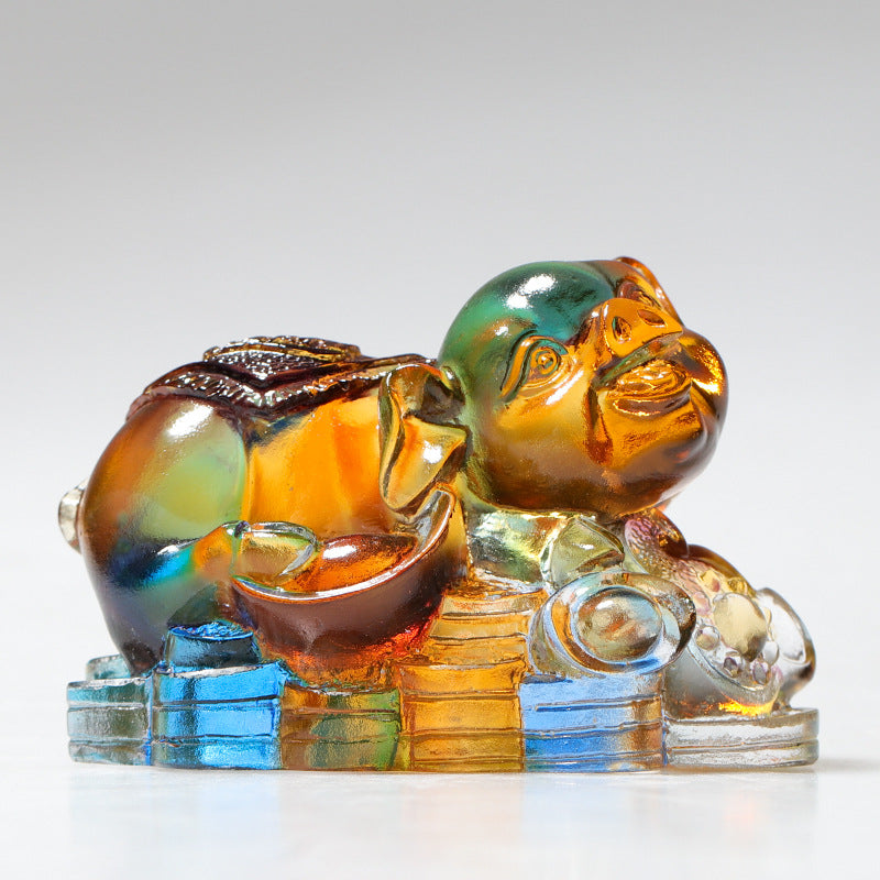 Nimara Ritual Year of the Dragon Handmade 12 Chinese Zodiac Liuli Crystal Art Piece Protection Home Office Decoration