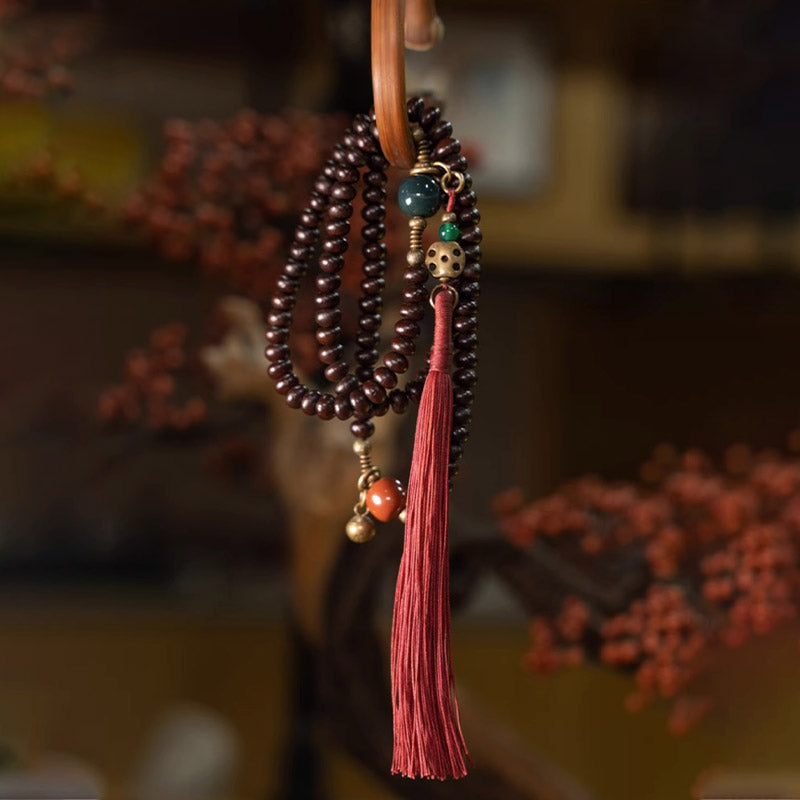 Nimara Ritual 108 Mala Beads Natural Tibet Purple Bodhi Seed Auspiciousness Bracelet