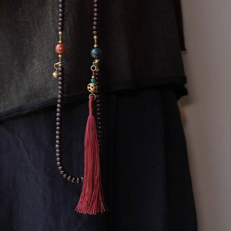 Nimara Ritual 108 Mala Beads Natural Tibet Purple Bodhi Seed Auspiciousness Bracelet
