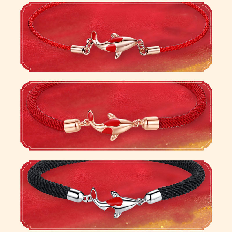 Nimara Ritual Koi Fish Luck Wealth Braided Chain Couple Bracelet